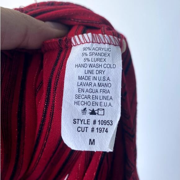 Forever 21 Vintage Womens Red Sleeveless Striped Basic Iridescent Tank Top - Picture 6 of 7